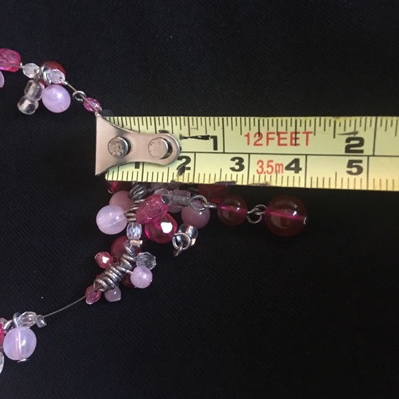 Vintage Floating Pink Beaded Fish Line Necklace - Picture 8 of 10